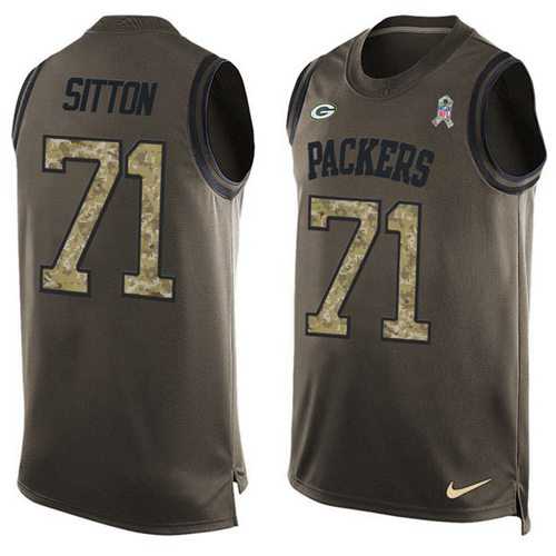 Nike Green Bay Packers #71 Josh Sitton Green Men's Stitched NFL Limited Salute To Service Tank Top Jersey