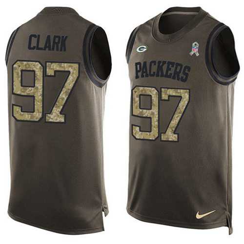 Nike Green Bay Packers #97 Kenny Clark Green Men's Stitched NFL Limited Salute To Service Tank Top Jersey