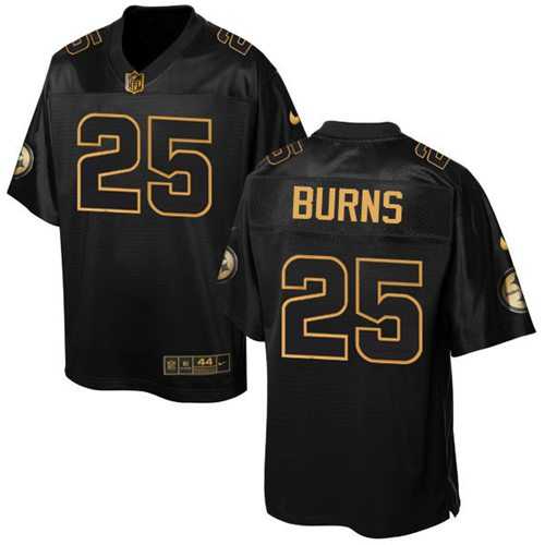 Nike Pittsburgh Steelers #25 Artie Burns Black Men's Stitched NFL Elite Pro Line Gold Collection Jersey
