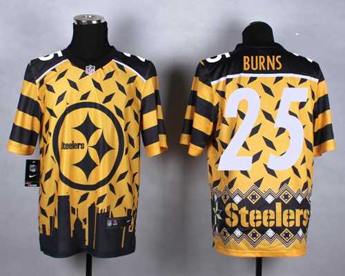 Nike Pittsburgh Steelers #25 Artie Burns Gold Men's Stitched NFL Elite Noble Fashion Jersey