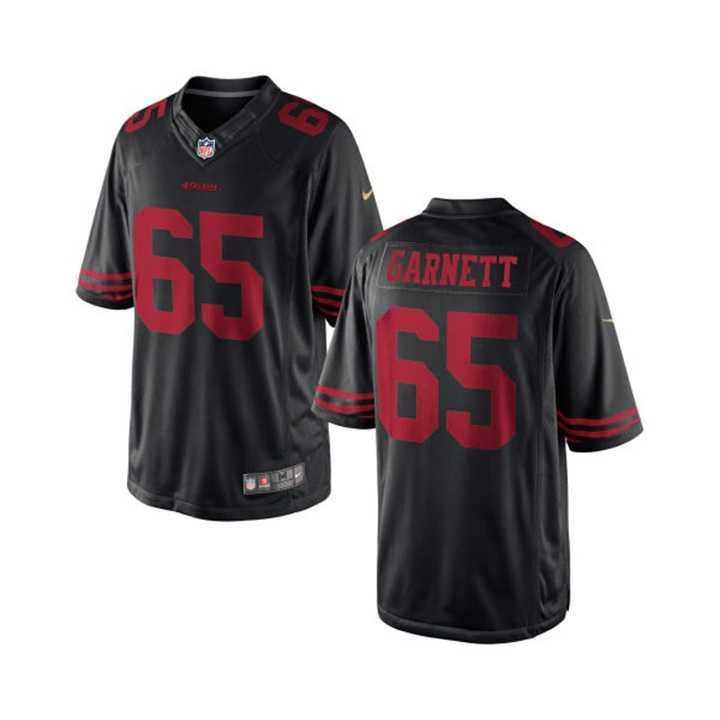 Youth Nike San Francisco 49ers #65 Joshua Garnett Black Game Jersey
