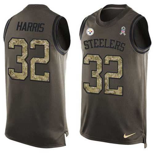 Nike Pittsburgh Steelers #32 Franco Harris Green Men's Stitched NFL Limited Salute To Service Tank Top Jersey