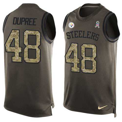 Nike Pittsburgh Steelers #48 Bud Dupree Green Men's Stitched NFL Limited Salute To Service Tank Top Jersey