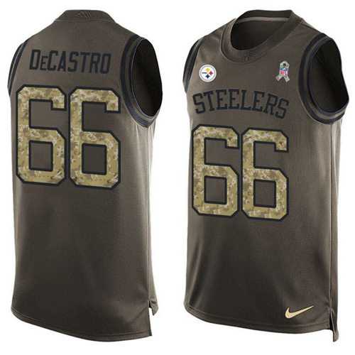 Nike Pittsburgh Steelers #66 David DeCastro Green Men's Stitched NFL Limited Salute To Service Tank Top Jersey