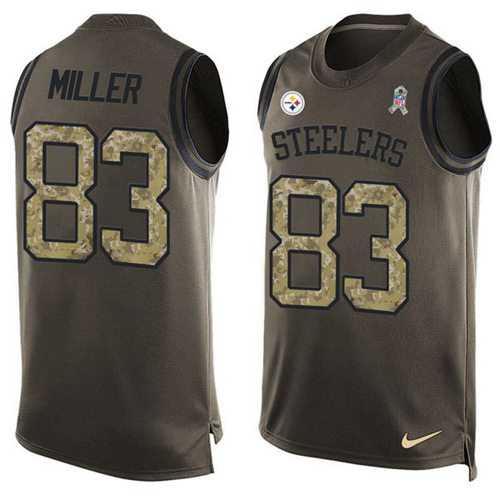 Nike Pittsburgh Steelers #83 Heath Miller Green Men's Stitched NFL Limited Salute To Service Tank Top Jersey