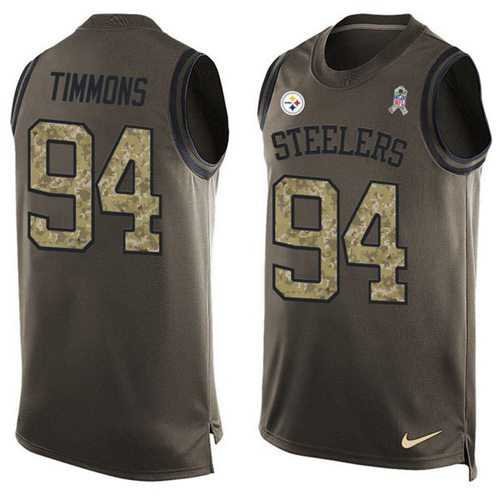 Nike Pittsburgh Steelers #94 Lawrence Timmons Green Men's Stitched NFL Limited Salute To Service Tank Top Jersey