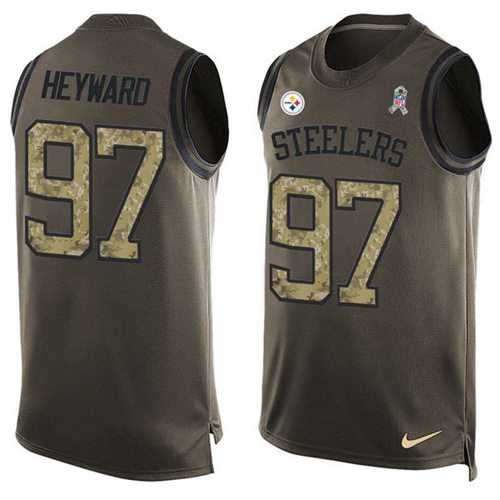 Nike Pittsburgh Steelers #97 Cameron Heyward Green Men's Stitched NFL Limited Salute To Service Tank Top Jersey