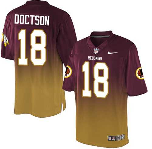 Nike Washington Redskins #18 Josh Doctson Burgundy Red Gold Men's Stitched NFL Elite Fadeaway Fashion Jersey