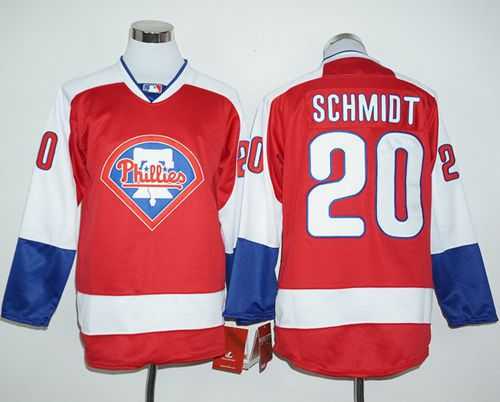 Philadelphia Phillies #20 Mike Schmidt Red Long Sleeve Stitched Baseball Jersey Philadelphia Phillies #20 Mike Schmidt Red Long Sleeve Stitched Baseball Jersey