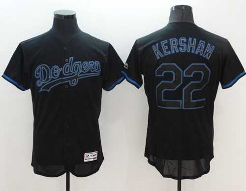 Los Angeles Dodgers #22 Clayton Kershaw Black Fashion Flexbase Authentic Collection Stitched Baseball Jersey