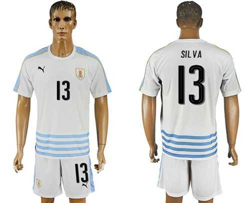 Uruguay #13 Silva Away Soccer Country Jersey