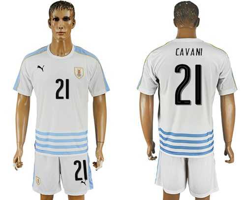 Uruguay #21 Cavani Away Soccer Country Jersey