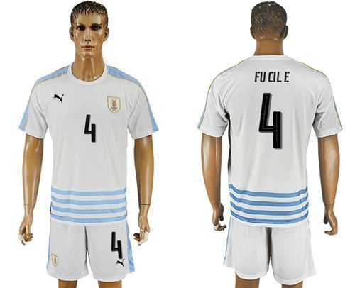 Uruguay #4 Fucile Away Soccer Country Jersey