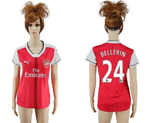 Women's Arsenal #24 Bellerin Home Soccer Club Jersey