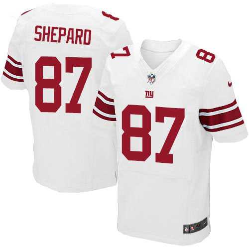 Men's Nike New York Giants #87 Sterling Shepard Elite White NFL Jersey