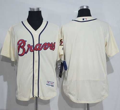 Atlanta Braves Blank Cream Flexbase Authentic Collection Stitched Baseball Jersey