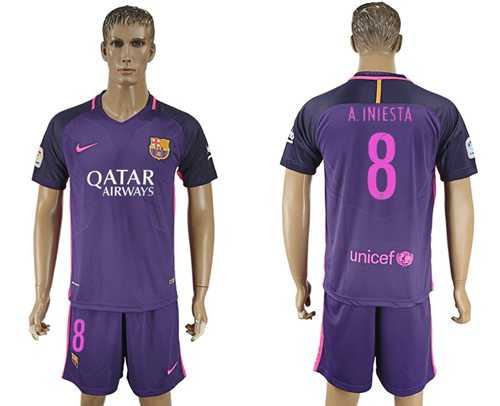 Barcelona #8 A.Iniesta Away Soccer Club Jersey