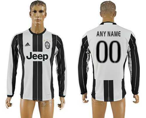 Juventus Personalized Home Long Sleeves Soccer Club Jersey