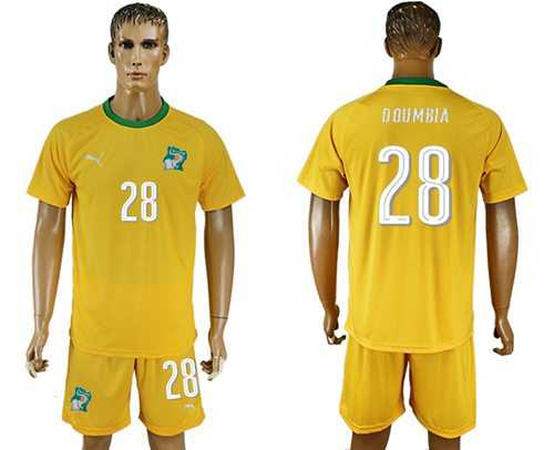Cote d'lvoire #28 Doumbia Home Soccer Country Jersey