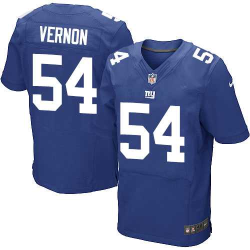 Men's Nike New York Giants #54 Olivier Vernon Royal Blue Team Color Stitched NFL Elite Jersey