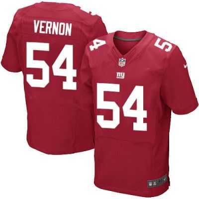 Men's Nike New York Giants #54 Olivier Vernon Red Team Color Stitched NFL Elite Jersey