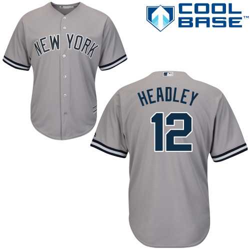 Men's New York Yankees #12 Chase Headley Grey Road MLB