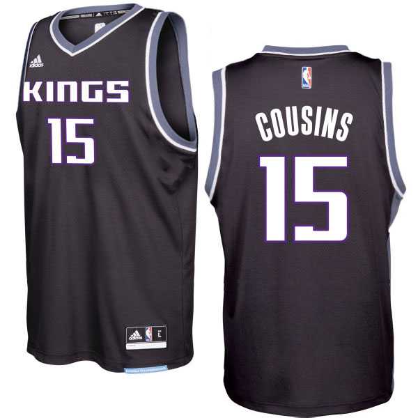 Sacramento Kings #15 DeMarcus Cousins 2016-17 Seasons Black Alternate New Swingman Jersey