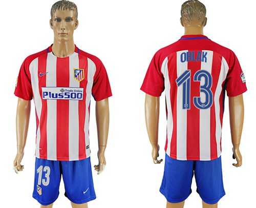 Atletico Madrid #13 Oblak Home Soccer Club Jersey