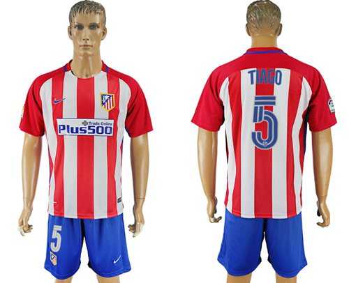 Atletico Madrid #5 Tiago Home Soccer Club Jersey
