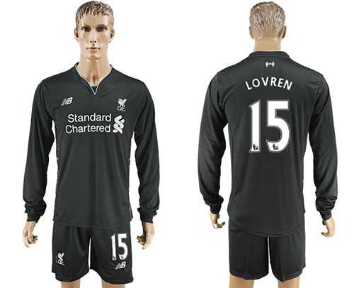 Liverpool #15 Lovren Away Long Sleeves Soccer Club Jersey
