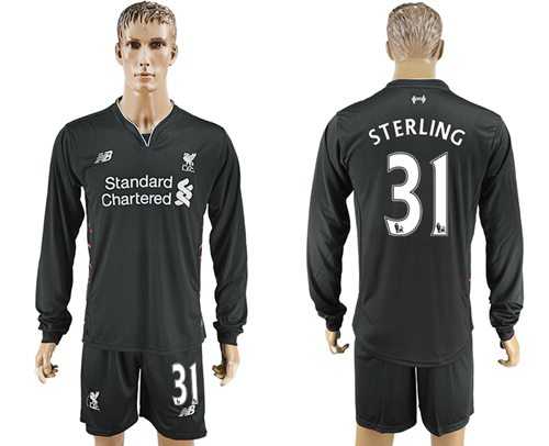 Liverpool #31 Sterling Away Long Sleeves Soccer Club Jersey