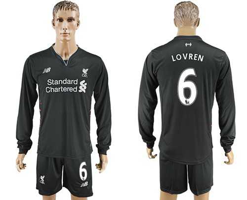 Liverpool #6 Lovren Away Long Sleeves Soccer Club Jersey