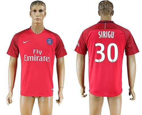 Paris Saint-Germain #30 Sirigu Red Soccer Club Jersey