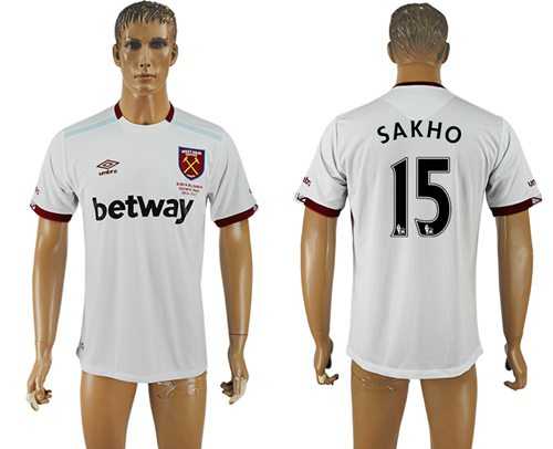 West Ham United #15 Sakho Away Soccer Club Jersey