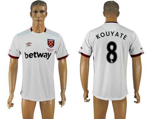 West Ham United #8 Kouyate Away Soccer Club Jersey