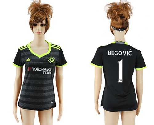 Women's Chelsea #1 Begovic Away Soccer Club Jersey
