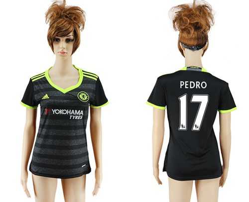 Women's Chelsea #17 Pedro Away Soccer Club Jersey