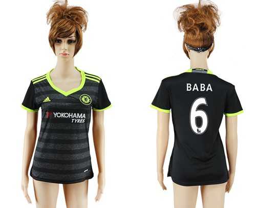 Women's Chelsea #6 BABA Away Soccer Club Jersey