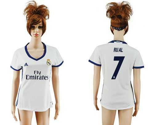 Women's Real Madrid #7 Rual Home Soccer Club Jersey