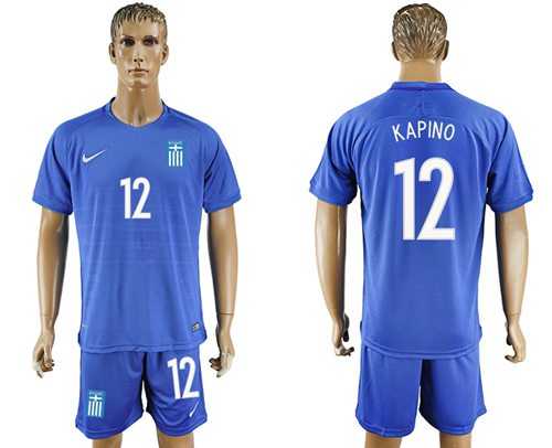 Greece #12 Kapino Away Soccer Country Jersey