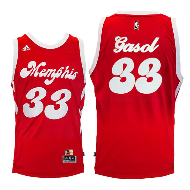 Memphis Grizzlies #33 Marc Gasol Red Hardwood Classic Night Swingman Jersey