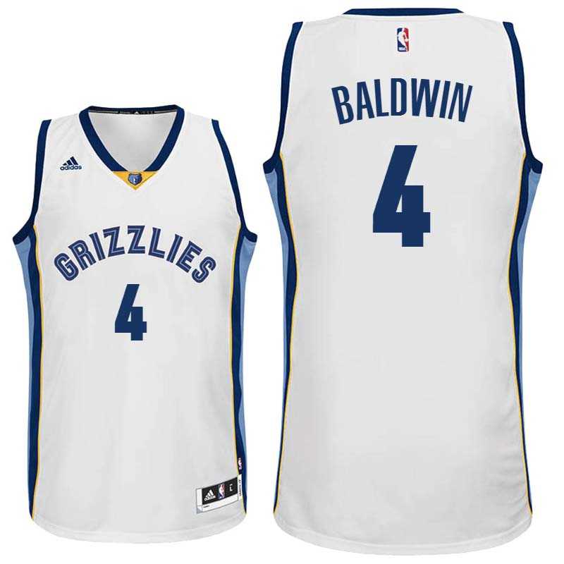 Memphis Grizzlies #4 Wade Baldwin Home White Swingman Jersey