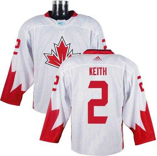 Team CA. #2 Duncan Keith White 2016 World Cup Stitched NHL Jersey
