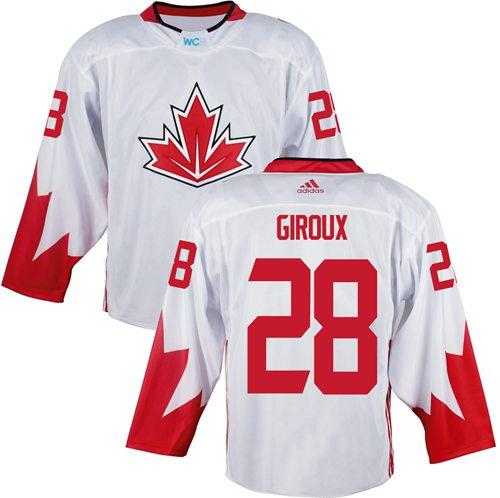 Team CA. #28 Claude Giroux White 2016 World Cup Stitched NHL Jersey