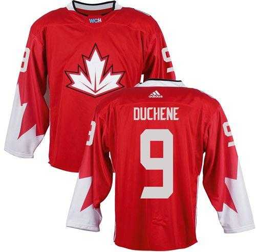 Team CA. #9 Matt Duchene Red 2016 World Cup Stitched NHL Jersey