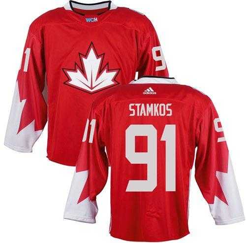Team CA. #91 Steven Stamkos Red 2016 World Cup Stitched NHL Jersey