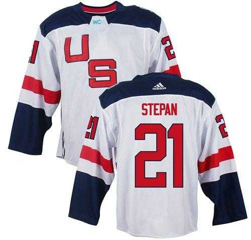 Team USA #21 Derek Stepan White 2016 World Cup Stitched NHL Jersey