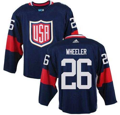 Team USA #26 Blake Wheeler Navy Blue 2016 World Cup Stitched NHL Jersey