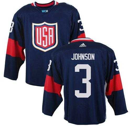 Team USA #3 Jack Johnson Navy Blue 2016 World Cup Stitched NHL Jersey
