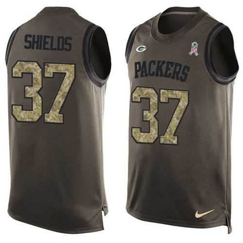 Nike Green Bay Packers #37 Sam Shields Green Men's Stitched NFL Limited Salute To Service Tank Top Jersey